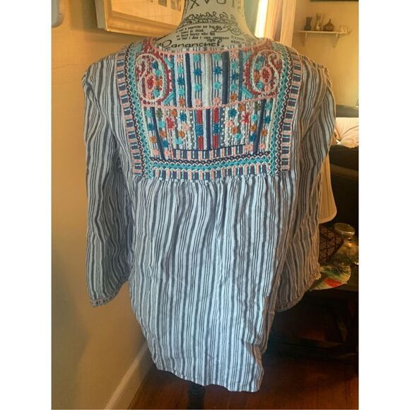 Women's J. Jill Linen Embroidered Boho Cardigan - Picture 3 of 12